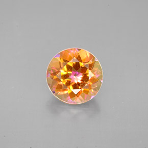 Topacio azotic multicolor natural de 2,20 ct, corte redondo, VS