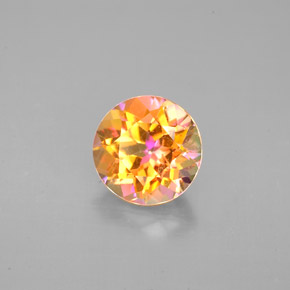 Topacio azotic multicolor natural de 2,20 ct, corte redondo, VS