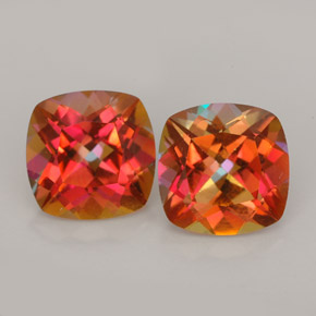 Gemas de topacio azotic multicolor natural de  ct, corte cojín, VVS-VS