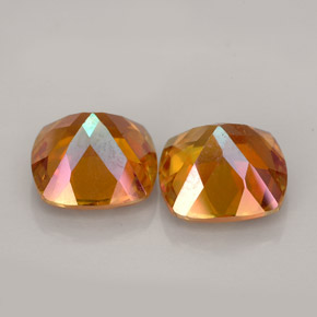 Gemas de topacio azotic multicolor natural de  ct, corte cojín, VVS-VS