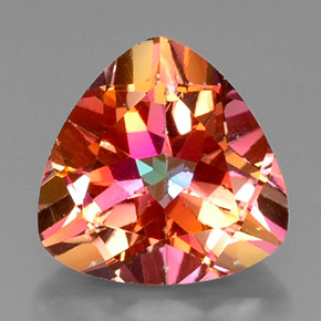 Topacio azotic multicolor natural de 11,79 ct, trillón, VVS-VS