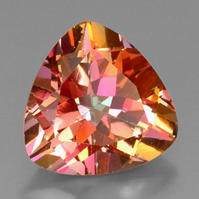 Topacio azotic multicolor natural de 11,79 ct, trillón, VVS-VS