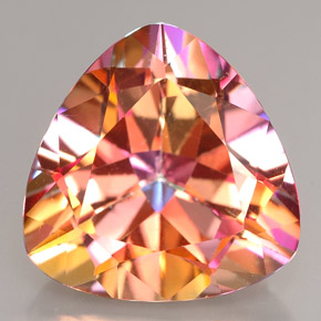 Topacio azotic multicolor natural de 11,98 ct, trillón, VVS