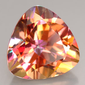 Topacio azotic multicolor natural de 11,98 ct, trillón, VVS