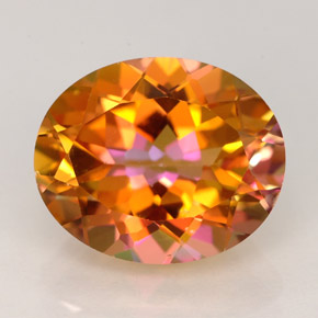 Topacio azotic multicolor natural de 5,85 ct, corte óvalo, VVS-VS