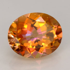 Topacio azotic multicolor natural de 5,85 ct, corte óvalo, VVS-VS