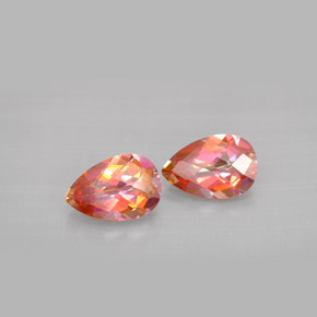 Gemas de topacio azotic multicolor natural de  ct, en forma de pera, VVS-VS