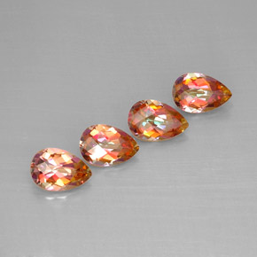 Gemas de topacio azotic multicolor natural de  ct, en forma de pera, VVS-VS