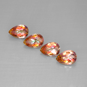 Gemas de topacio azotic multicolor natural de  ct, en forma de pera, VVS-VS