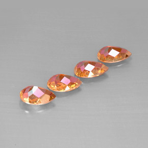Gemas de topacio azotic multicolor natural de  ct, en forma de pera, VVS-VS