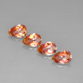 Gemas de topacio azotic multicolor natural de  ct, en forma de pera, VVS-VS
