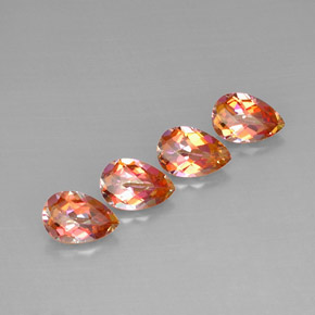 Gemas de topacio azotic multicolor natural de  ct, en forma de pera, VVS-VS