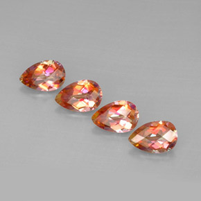 Gemas de topacio azotic multicolor natural de  ct, en forma de pera, VVS-VS