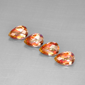 Gemas de topacio azotic multicolor natural de  ct, en forma de pera, VVS-VS