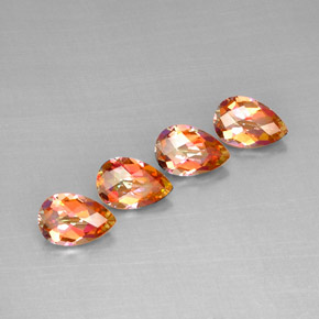 Gemas de topacio azotic multicolor natural de  ct, en forma de pera, VVS-VS