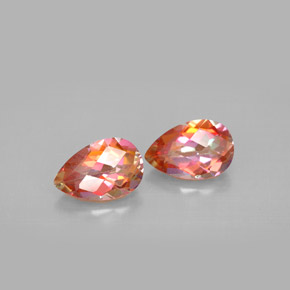 Gemas de topacio azotic multicolor natural de  ct, en forma de pera, VVS-VS