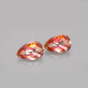 Gemas de topacio azotic multicolor natural de  ct, en forma de pera, VVS-VS