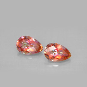 Gemas de topacio azotic multicolor natural de  ct, en forma de pera, VVS-VS