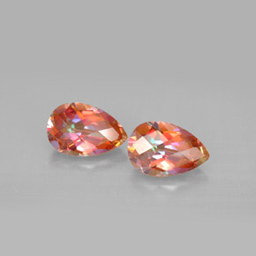 Gemas de topacio azotic multicolor natural de  ct, en forma de pera, VVS-VS