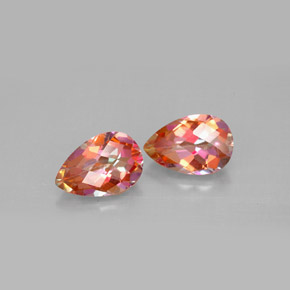 Gemas de topacio azotic multicolor natural de  ct, en forma de pera, VVS-VS