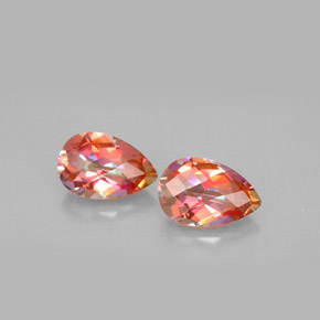 Gemas de topacio azotic multicolor natural de  ct, en forma de pera, VVS-VS