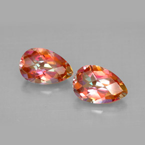Gemas de topacio azotic multicolor natural de  ct, en forma de pera, VVS-VS