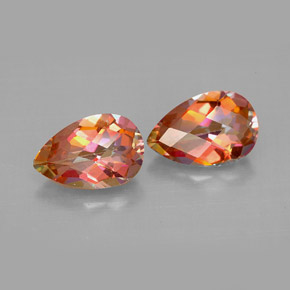 Gemas de topacio azotic multicolor natural de  ct, en forma de pera, VVS-VS