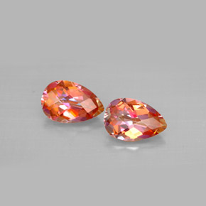 Gemas de topacio azotic multicolor natural de  ct, en forma de pera, VVS-VS