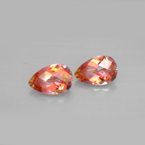 Gemas de topacio azotic multicolor natural de  ct, en forma de pera, VVS-VS