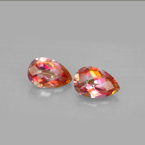 Gemas de topacio azotic multicolor natural de  ct, en forma de pera, VVS-VS