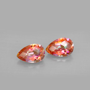 Gemas de topacio azotic multicolor natural de  ct, en forma de pera, VVS-VS