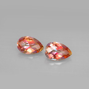 Gemas de topacio azotic multicolor natural de  ct, en forma de pera, VVS-VS