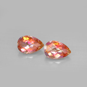 Gemas de topacio azotic multicolor natural de  ct, en forma de pera, VVS-VS