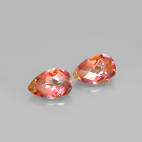 Gemas de topacio azotic multicolor natural de  ct, en forma de pera, VVS-VS