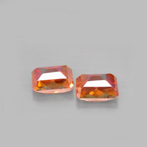 Gemas de topacio azotic multicolor natural de  ct, corte esmeralda, VVS-VS