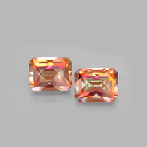 Gemas de topacio azotic multicolor natural de  ct, corte esmeralda, VVS-VS