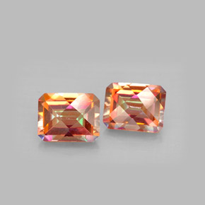Gemas de topacio azotic multicolor natural de  ct, corte esmeralda, VVS-VS
