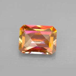 Topacio azotic multicolor natural de 2,36 ct, corte esmeralda, VVS-VS