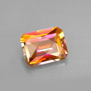 Topacio azotic multicolor natural de 2,36 ct, corte esmeralda, VVS-VS