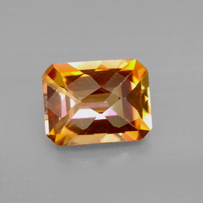 Topacio azotic multicolor natural de 2,66 ct, corte esmeralda, VVS-VS