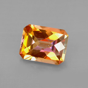 Topacio azotic multicolor natural de 2,66 ct, corte esmeralda, VVS-VS