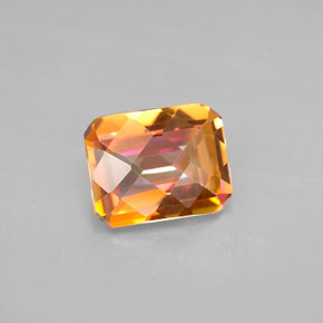 Topacio nítrico Arcoíris superior natural de 2.31 ct, corte esmeralda, VVS-VS