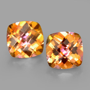 Gemas de topacio azotic multicolor natural de  ct, corte cojín, VVS