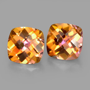 Gemas de topacio azotic multicolor natural de  ct, corte cojín, VVS