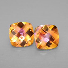 Gemas de topacio azotic multicolor natural de  ct, corte cojín, VVS-VS
