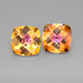 Gemas de topacio azotic multicolor natural de  ct, corte cojín, VVS-VS