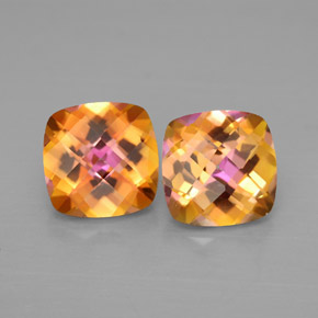 Gemas de topacio azotic multicolor natural de  ct, corte cojín, VVS