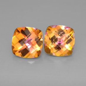 Gemas de topacio azotic multicolor natural de  ct, corte cojín, VVS