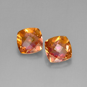 Gemas de topacio azotic multicolor natural de  ct, corte cojín, VVS-VS