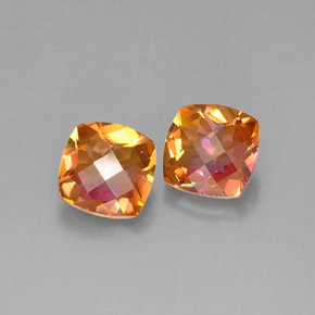 Gemas de topacio azotic multicolor natural de  ct, corte cojín, VVS-VS